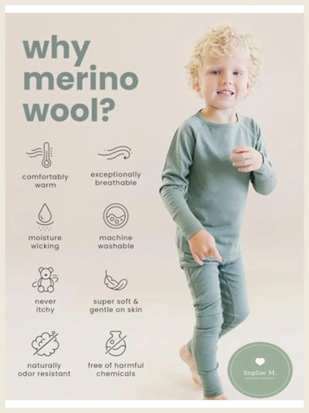 Kids Merino Wool Leggings Thermal Base Layer Bottoms